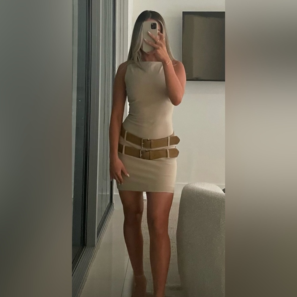 Zara double buckle mini dress